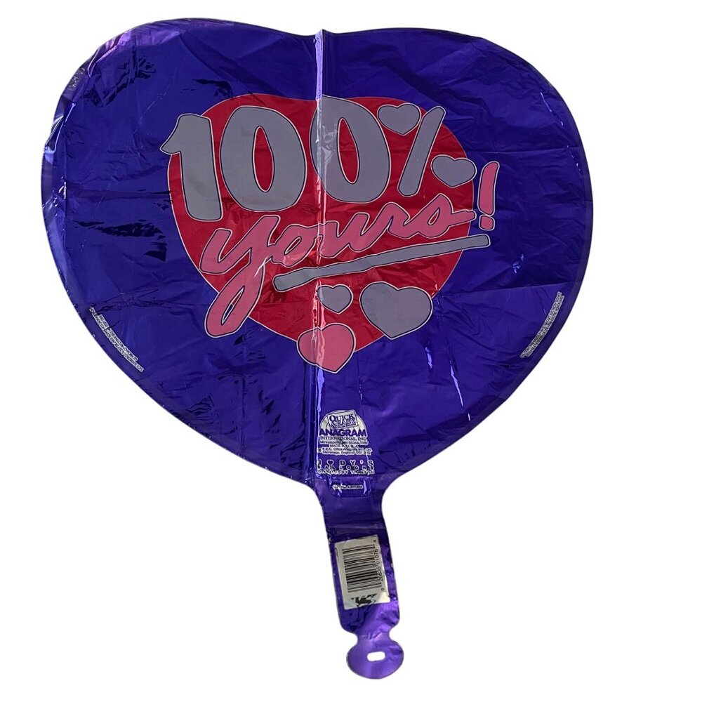 100% Yours mylar balloon 17.5 inches anagram Jody‘s balloon 1993 Vintage Purple